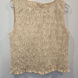 Madewell Textured Cream Sleeveless Blouse
